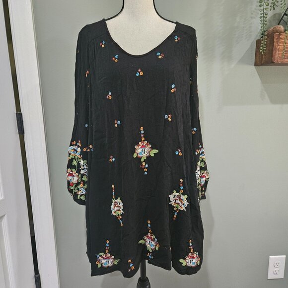 Free People Oxford‎ Floral Embroidered Mini Dress Size M - Picture 1 of 9